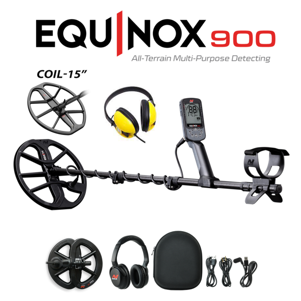 MINELAB EQUINOX 900 + COIL 15" + AUSCULTADOR SUBMERSÍVEL
